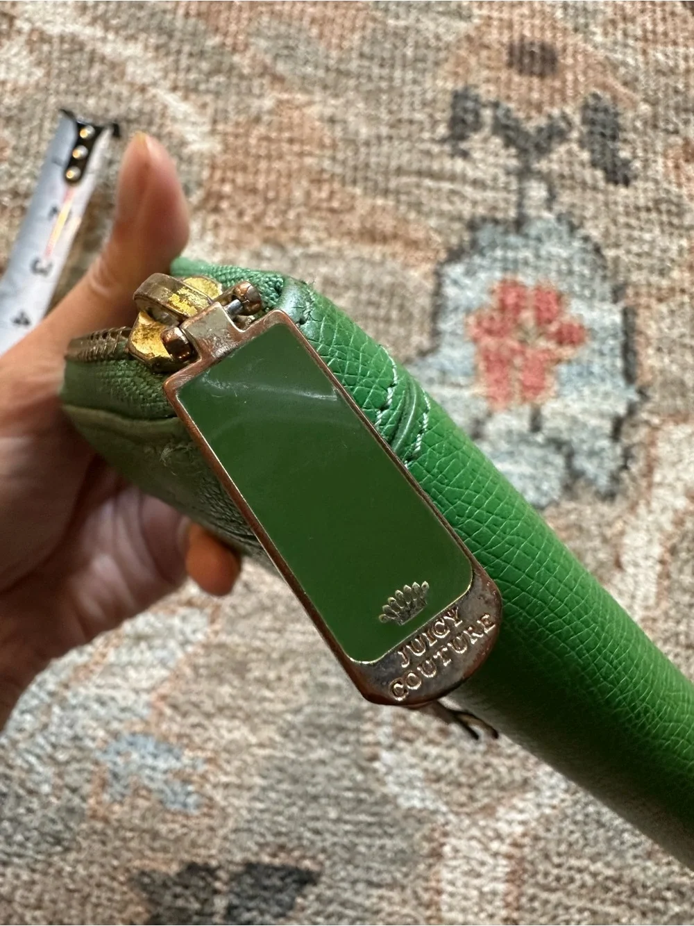 Juicy couture Green Zip Wallet with Gold Bird Accent